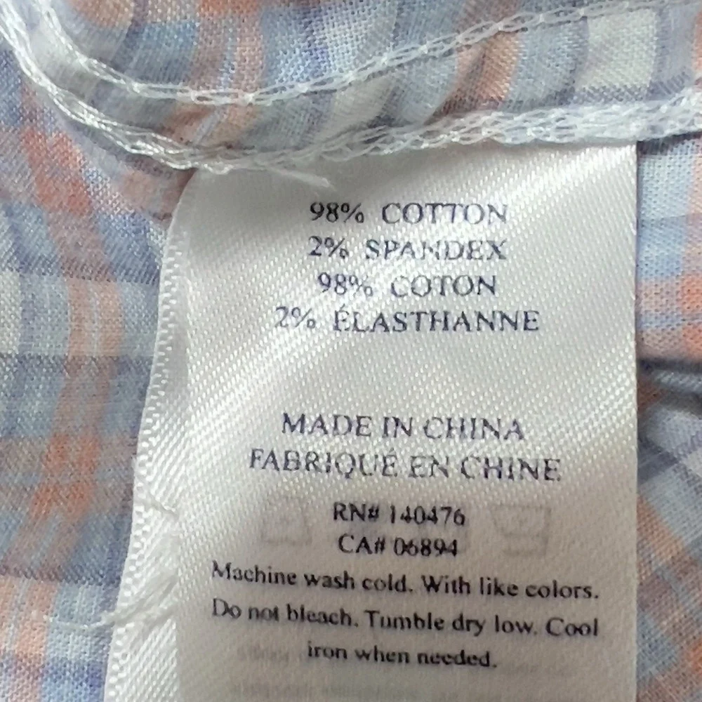 Faherty Button‎ Down Shirt Mens Sz XL Pink Plaid Long Sleeve
